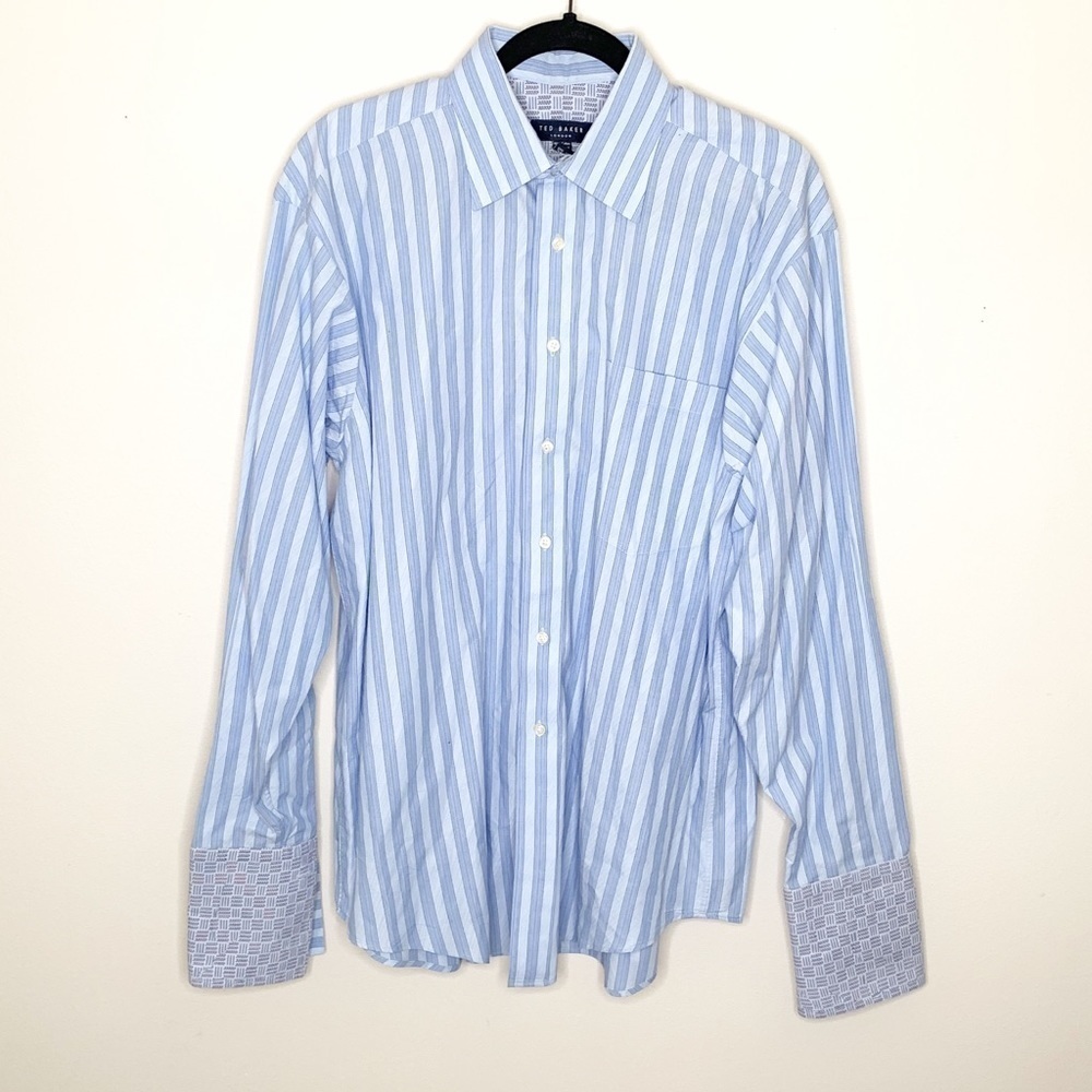 Ted Baker London Striped Dress Shirt Size 16-34/35